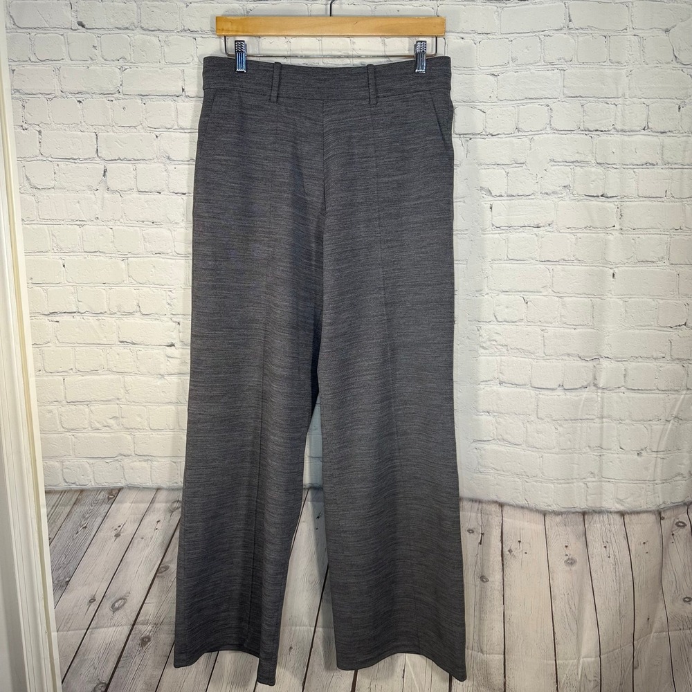 Lululemon Wide Leg Trousers Charcoal Gray Space Dye Dress Pants Womens